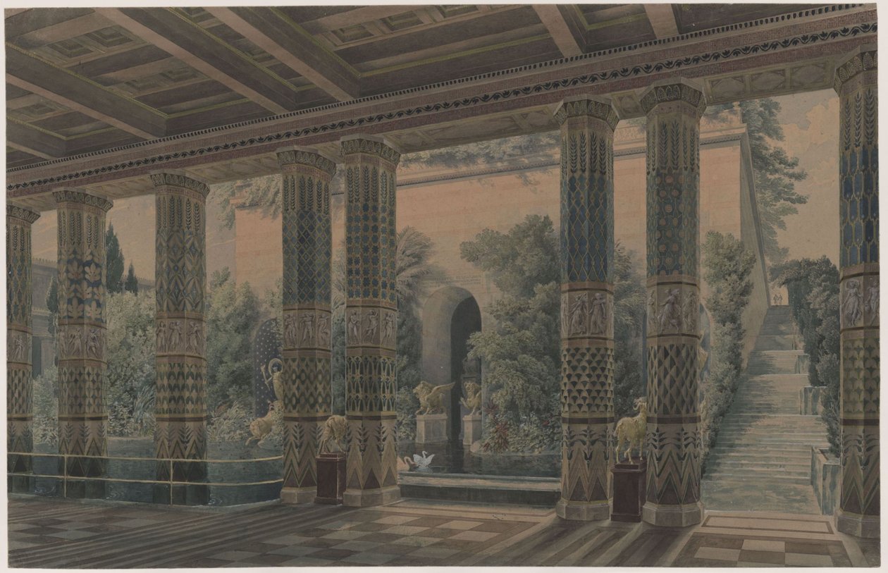 Pałac Orianda na Krymie. Antyczny projekt. Sala recepcyjna, ogród cesarski autorstwa Karl Friedrich Schinkel