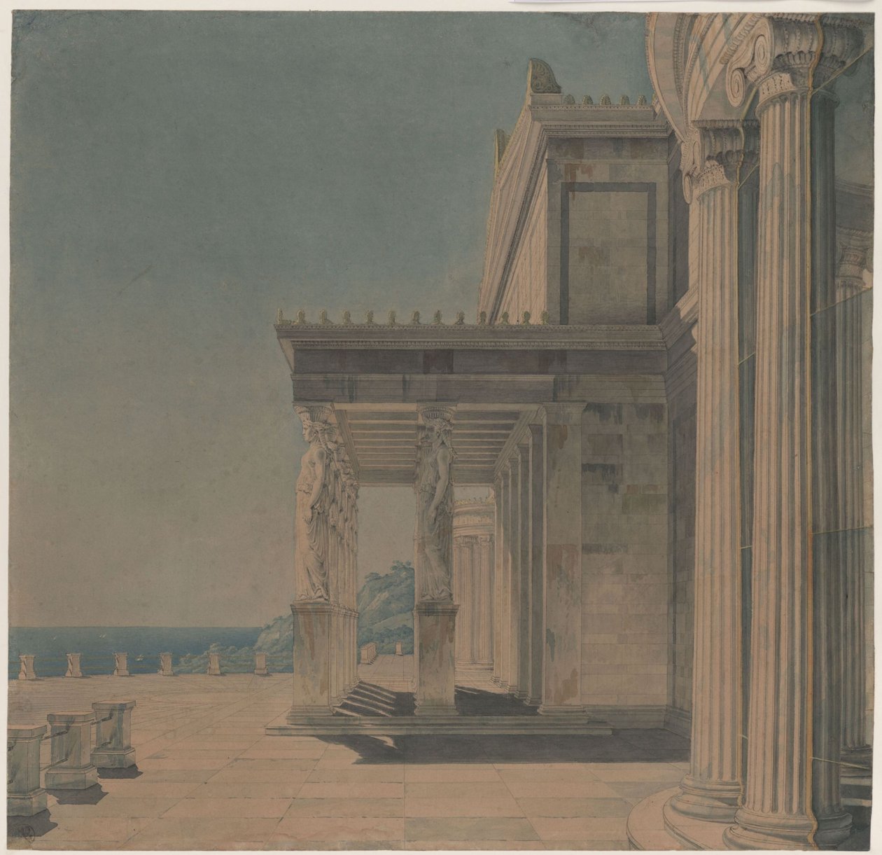 Pałac Orianda na Krymie. Projekt w stylu antycznym. Sala Koren autorstwa Karl Friedrich Schinkel