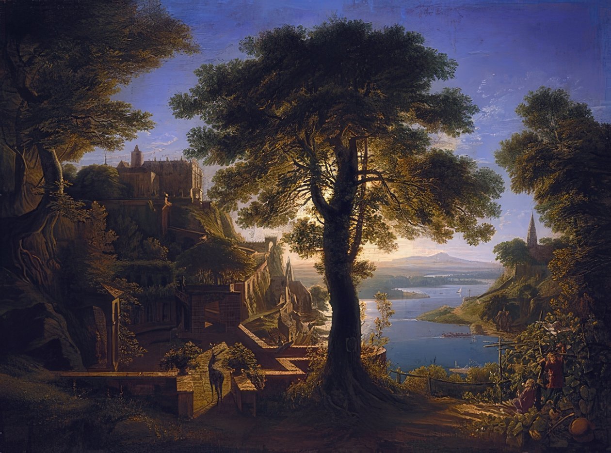 Zamek na rzece. 1820 autorstwa Karl Friedrich Schinkel