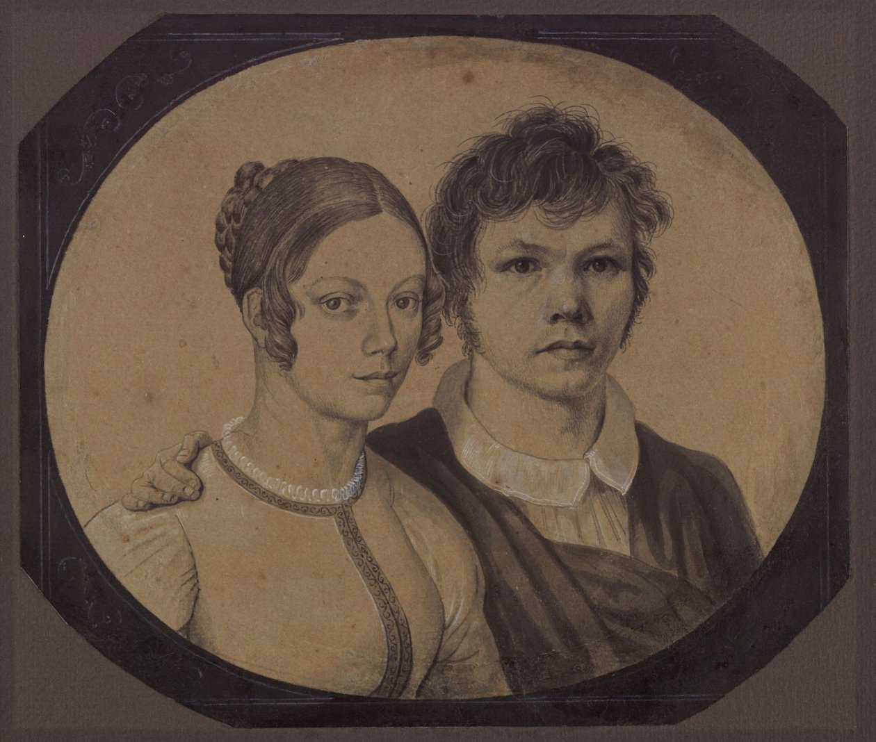 Autoportret Karla Friedricha Schinkla z Susanne Schinkel, z domu Berger autorstwa Karl Friedrich Schinkel