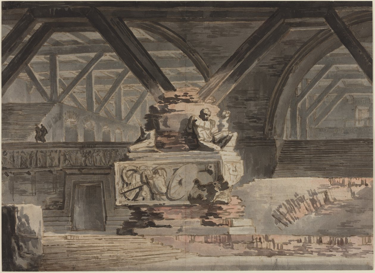 Projekt scenografii: Sklepienie grobowe autorstwa Karl Friedrich Schinkel