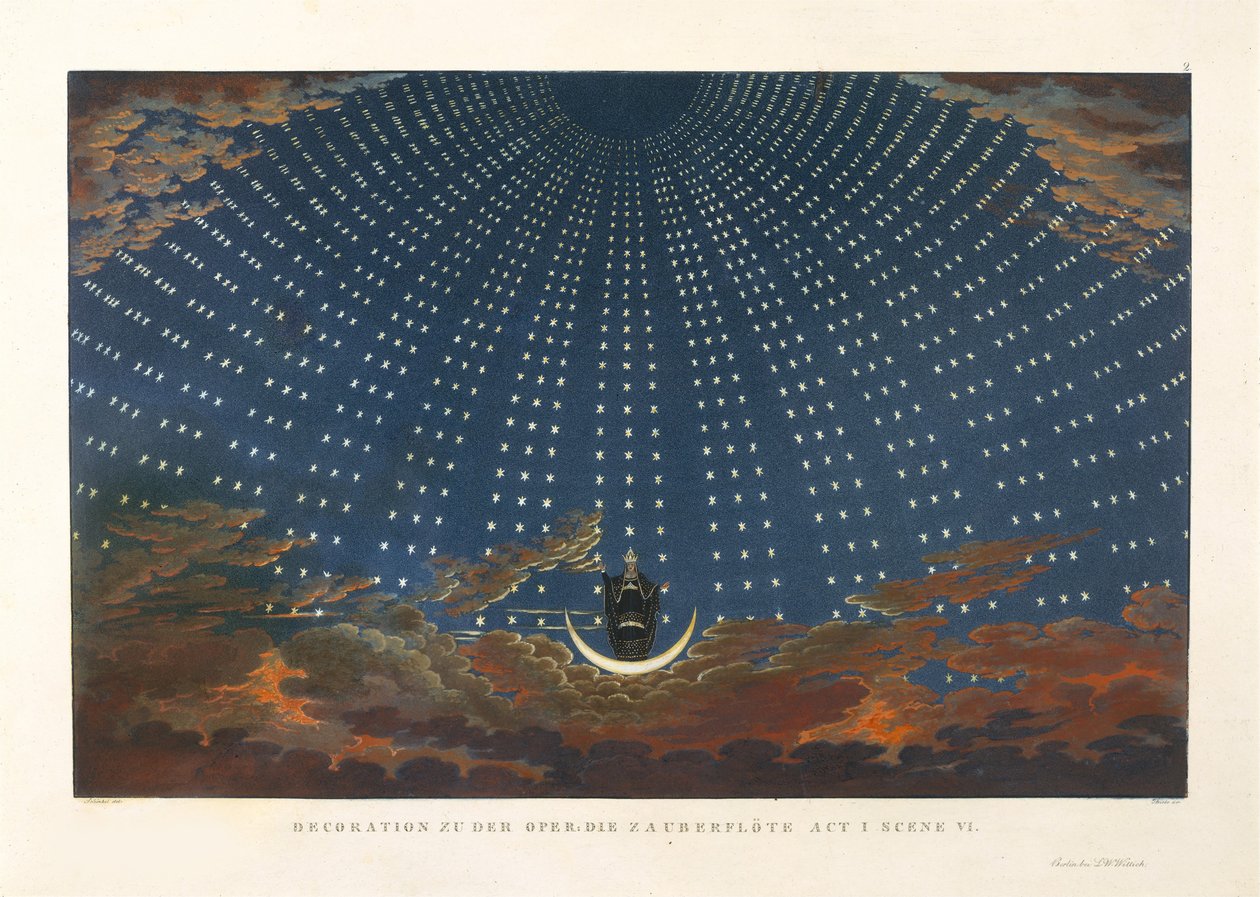 Scenografia do opery Czarodziejski flet Wolfganga Amadeusza Mozarta, 1847-1849. autorstwa Karl Friedrich Schinkel