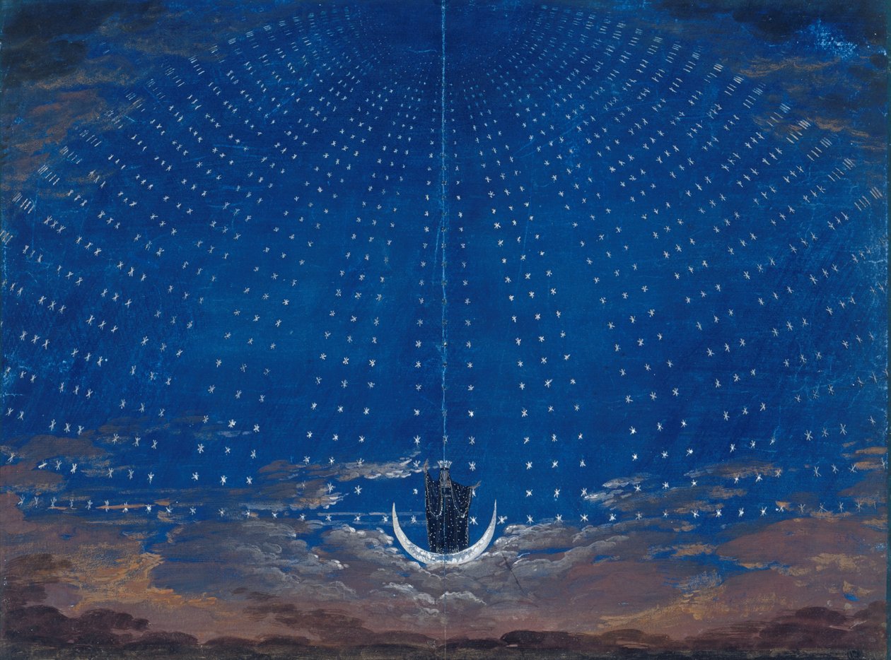 Scenografia do Czarodziejskiego fletu Mozarta autorstwa Karl Friedrich Schinkel