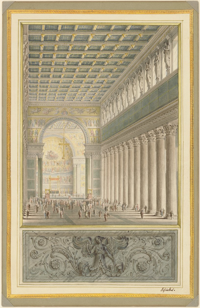 Nawa, apsyda i skrzyżowanie katedry w Berlinie autorstwa Karl Friedrich Schinkel