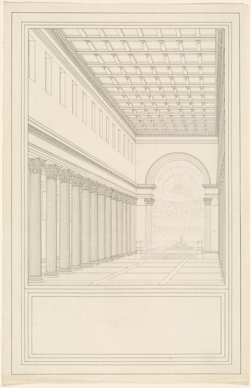 Nawa i apsyda katedry berlińskiej bez transeptu autorstwa Karl Friedrich Schinkel