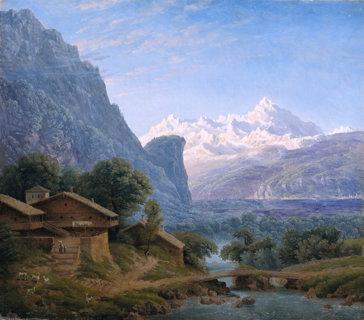 Widok na Mont Blanc - Karl Friedrich Schinkel (1781-1841). olej na płótnie autorstwa Karl Friedrich Schinkel