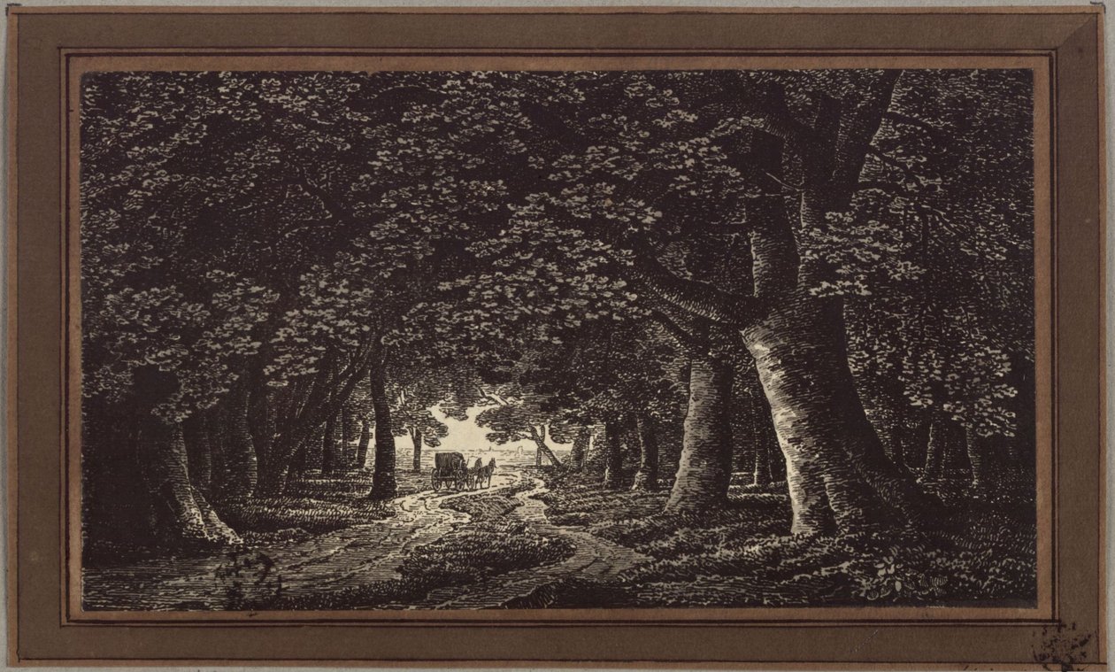 Leśna droga z powozem autorstwa Karl Friedrich Schinkel