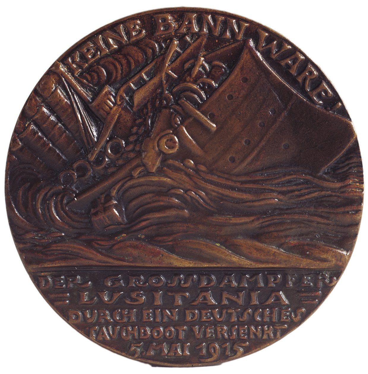 Medal upamiętniający storpedowanie liniowca "Lusitania", 7 maja autorstwa Karl Goetz