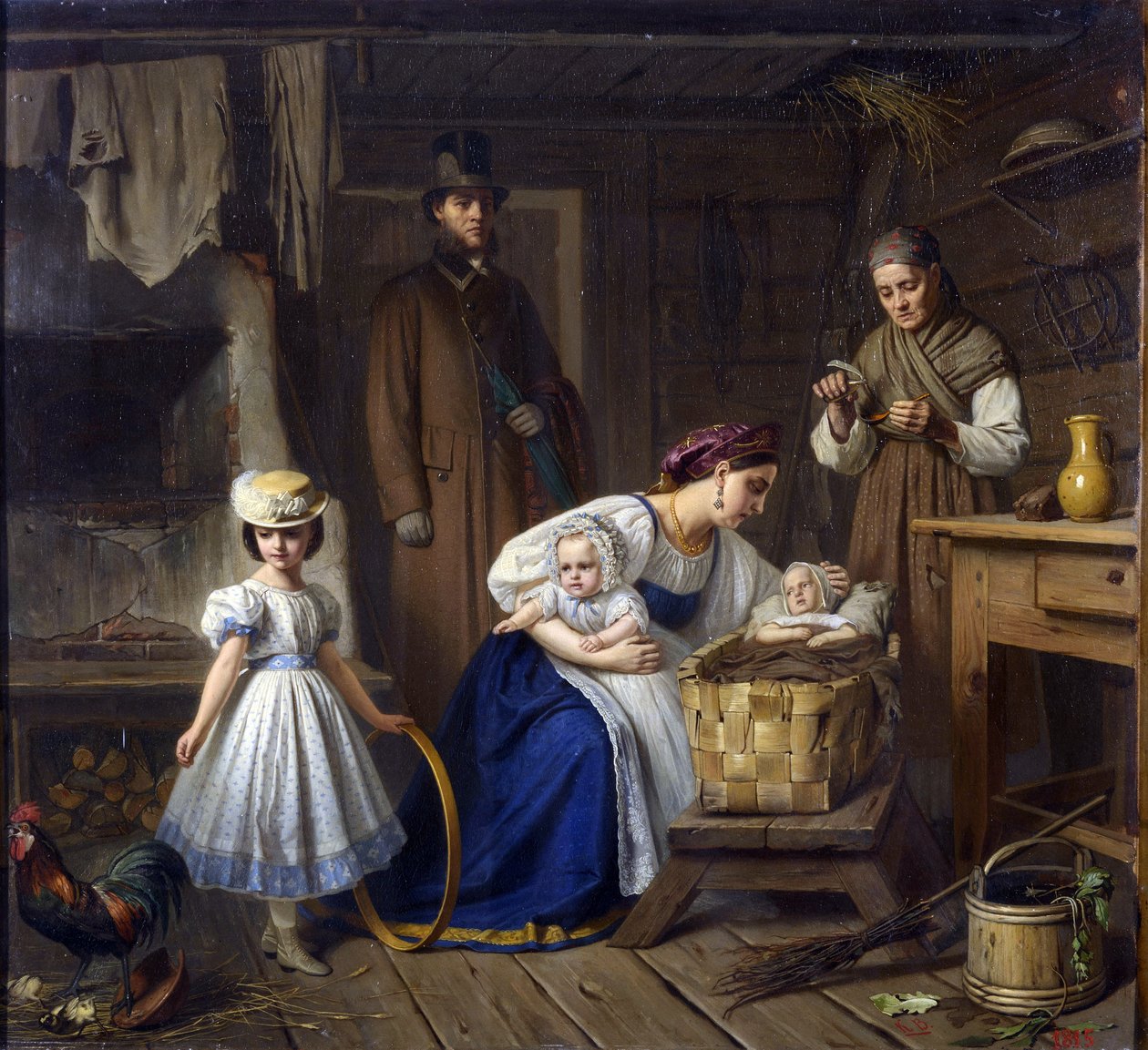 Mamka odwiedziła swoje chore dziecko par Wenig, Karl Bogdanovich (1830-1908) autorstwa Karl Gottlieb Wenig