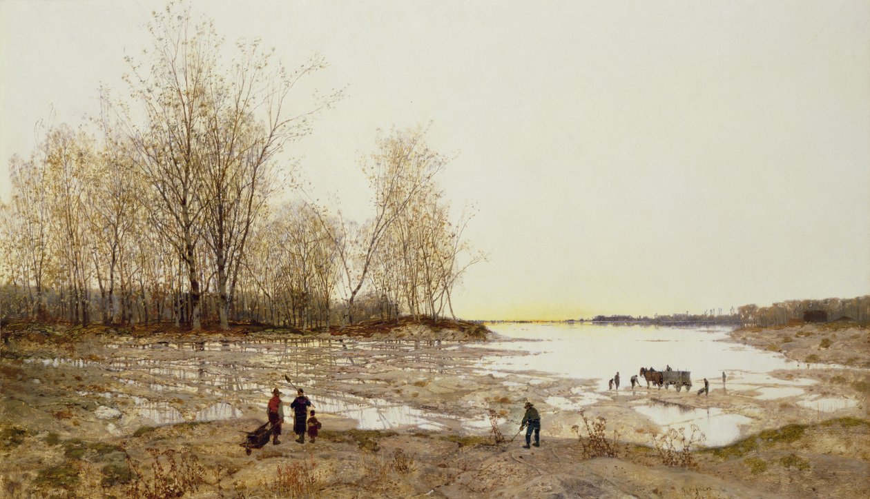 Zalany lasem pejzaż, ok. 1875-80 (olej na płótnie) autorstwa Karl Heffner