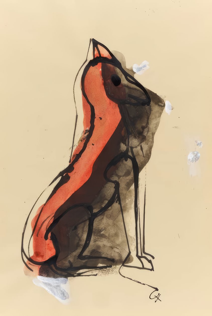 Mityczne zwierzę – czerwone autorstwa Karl Hofer