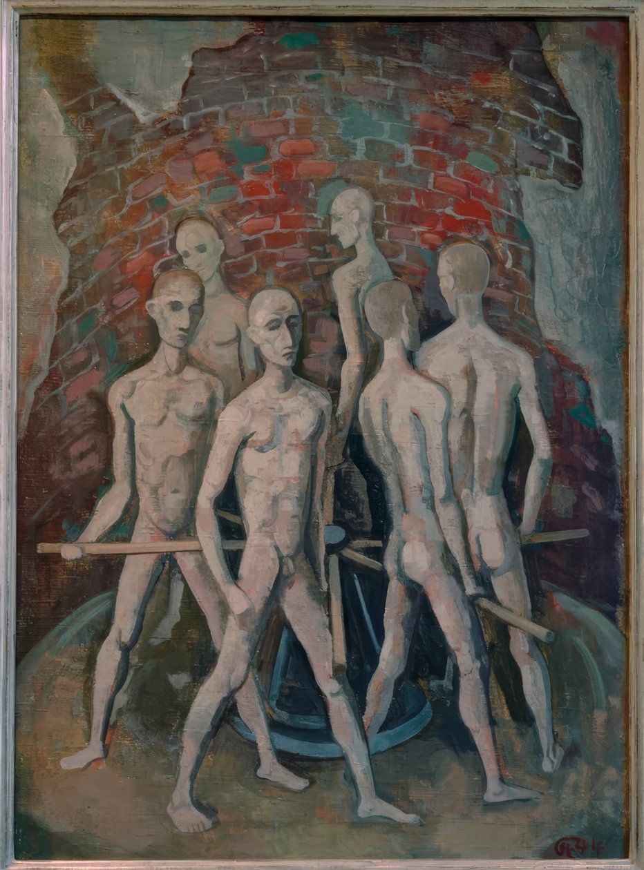 Więźniowie na rowerze autorstwa Karl Hofer