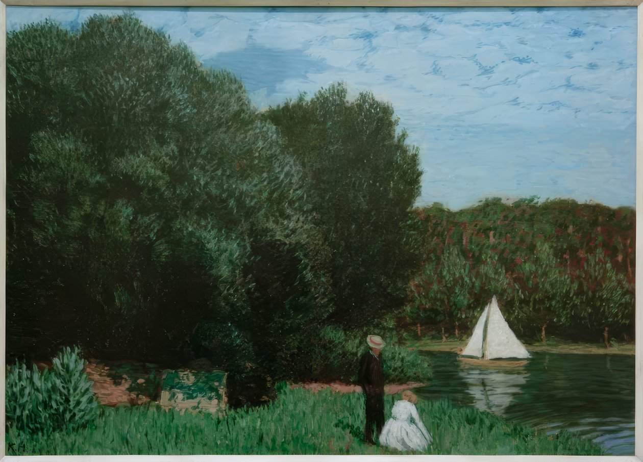 Krajobraz z żaglówką autorstwa Karl Hofer