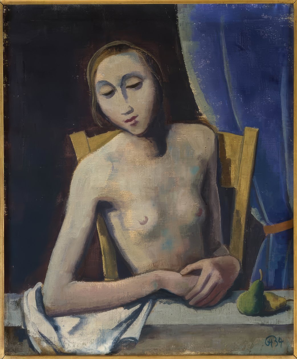 Dziewczyna przed zasłoną autorstwa Karl Hofer