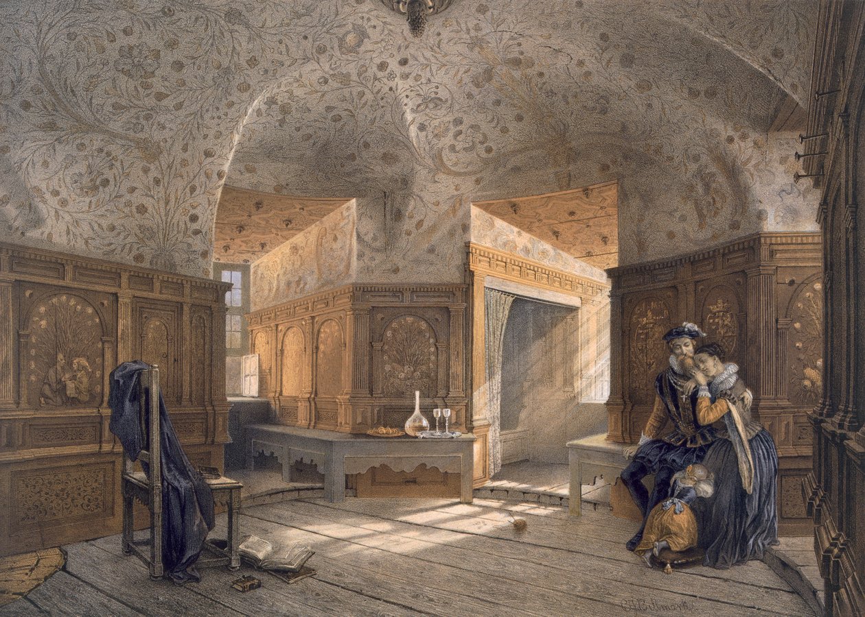 Więzienie króla Eryka XIV, syna Gustawa I, w Gripsholm, wyd. c1853-64. autorstwa Karl Johann Billmark