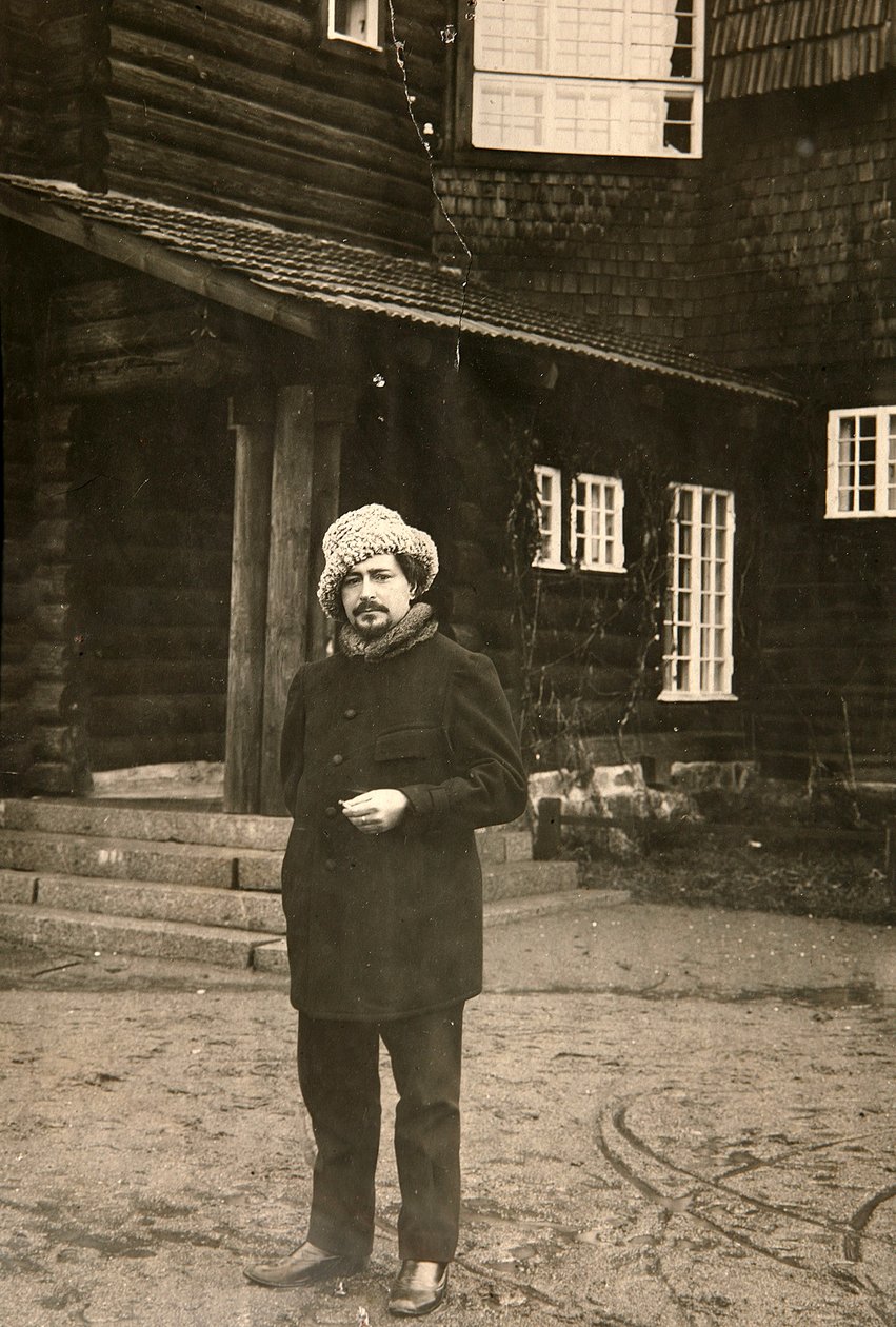 Rosyjski pisarz Leonid Andreyev w swoim domu w Vammelsuu Serovo, początek XX wieku autorstwa Karl Karlovich Bulla