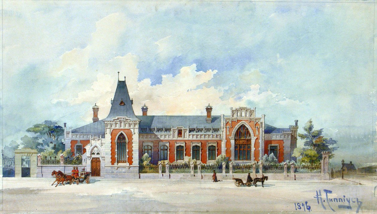 Dom Aleksieja Aleksandrowicza Bachruszyna w Moskwie, 1896 r. autorstwa Karl Karlovich Gippius