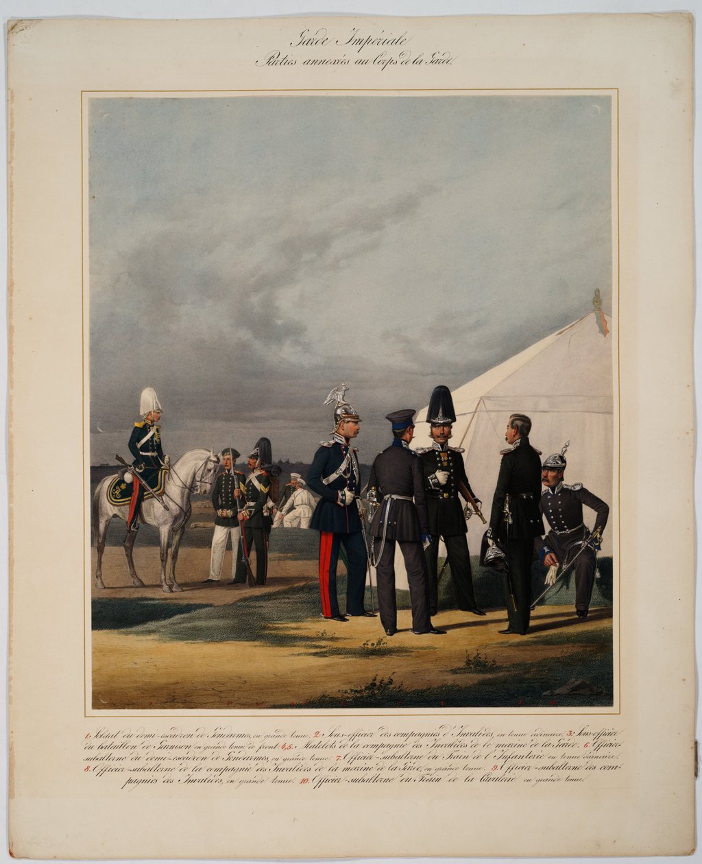 Pionierzy, inwalidzi i żandarmi Korpusu Gwardii Cesarskiej, 1867 autorstwa Karl Karlovich Piratsky