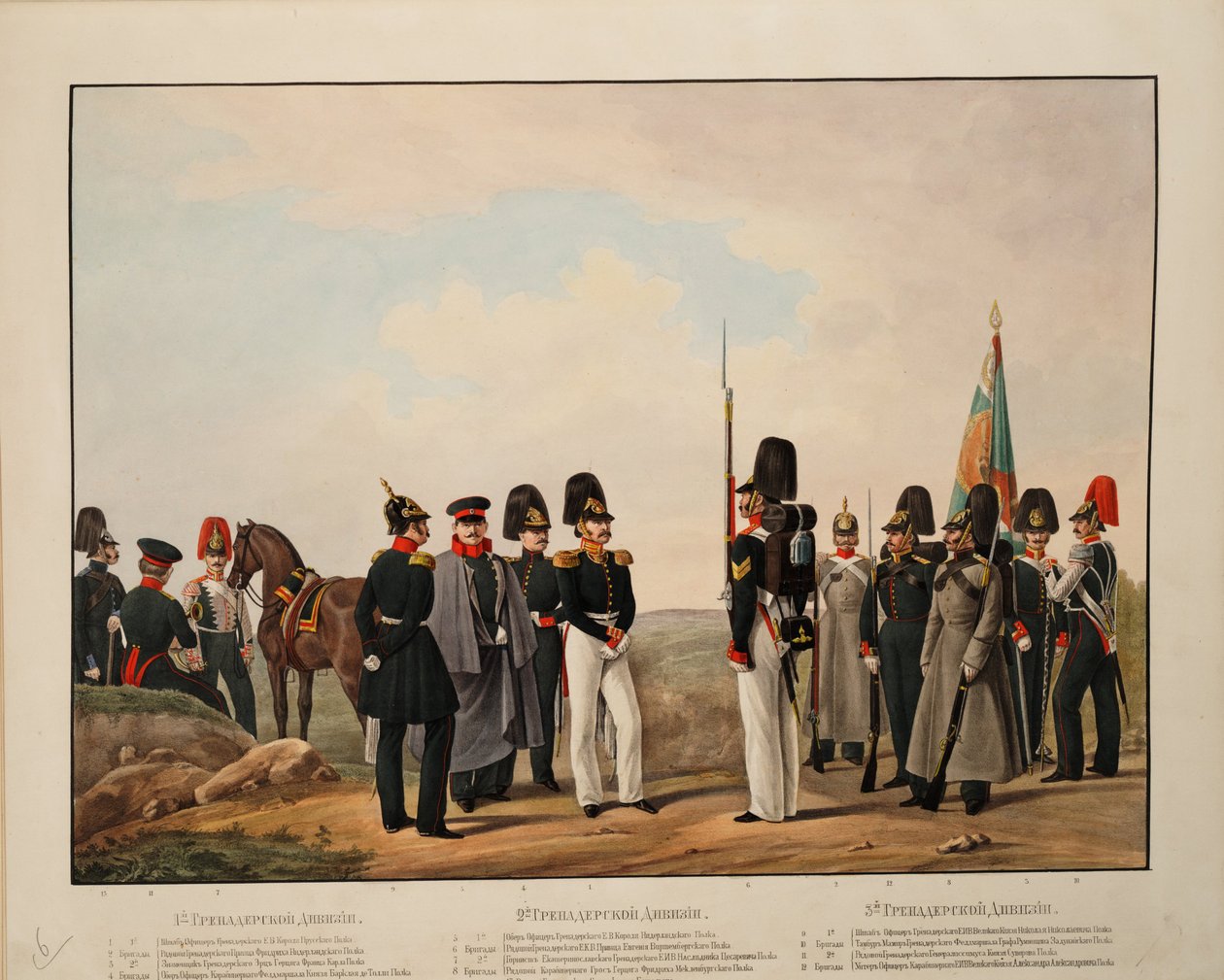 Rosyjska 1., 2. i 3. dywizja grenadierów, 1845-1855 autorstwa Karl Karlovich Piratsky