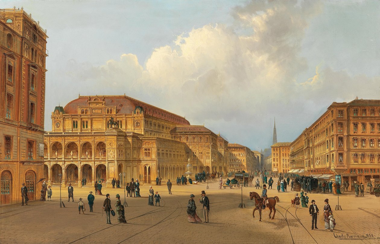 Widok na Wiedeńską Operę Narodową, 1880. autorstwa Karl Kaufmann