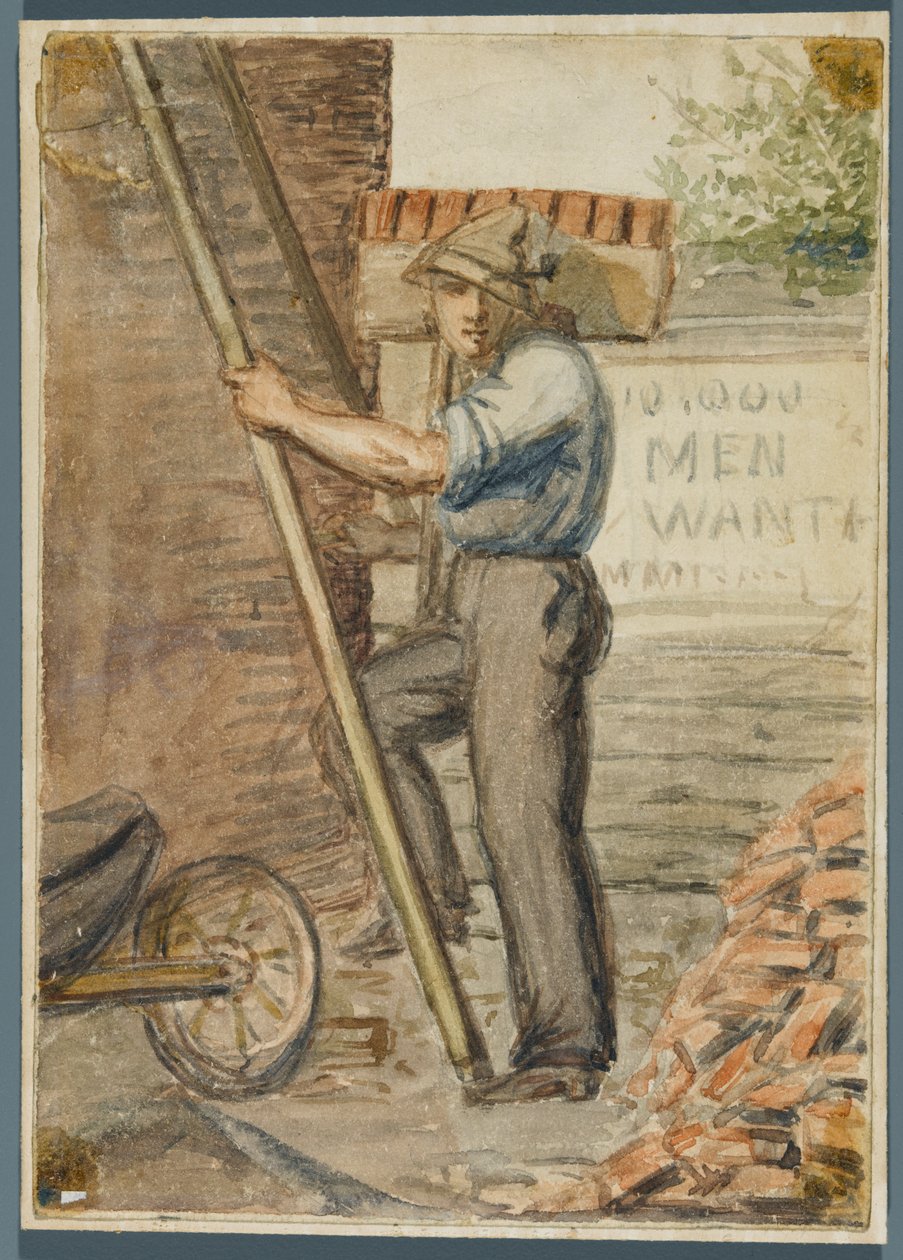 Murarz, 1864 (wc na czarnej podkładce) autorstwa Karl L.H. Mueller