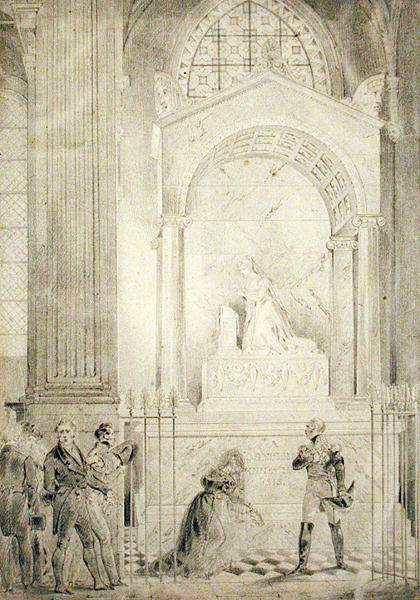 Pomnik nagrobny cesarzowej Józefiny (1763-1814) w kościele św. Piotra i Pawła, Rueil-Malmaison (ołówek na papierze) autorstwa Karl Loeillot Hartwig