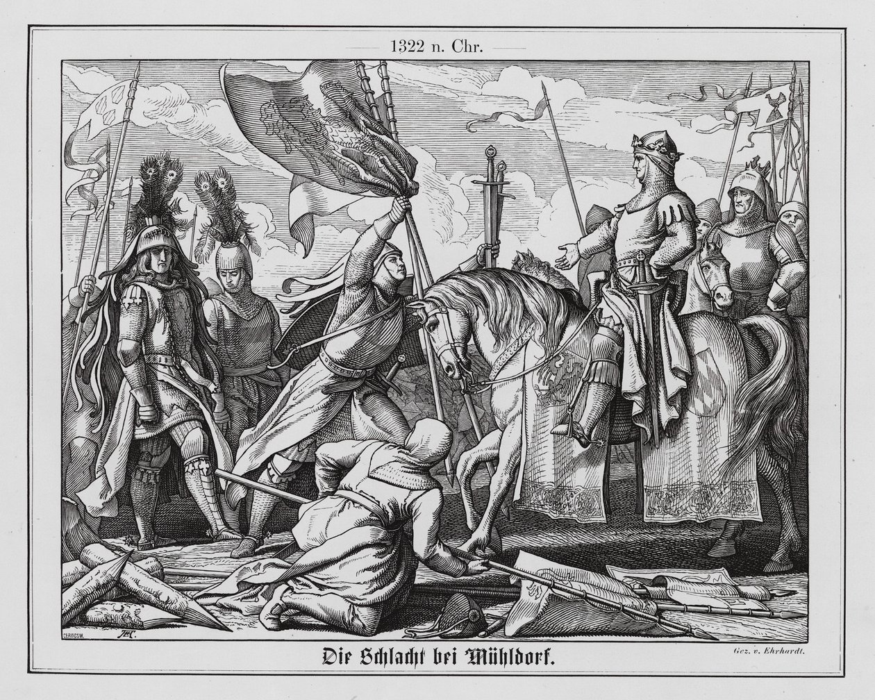 Bitwa pod Muhldorf autorstwa Karl Ludwig Adolf Ehrhardt
