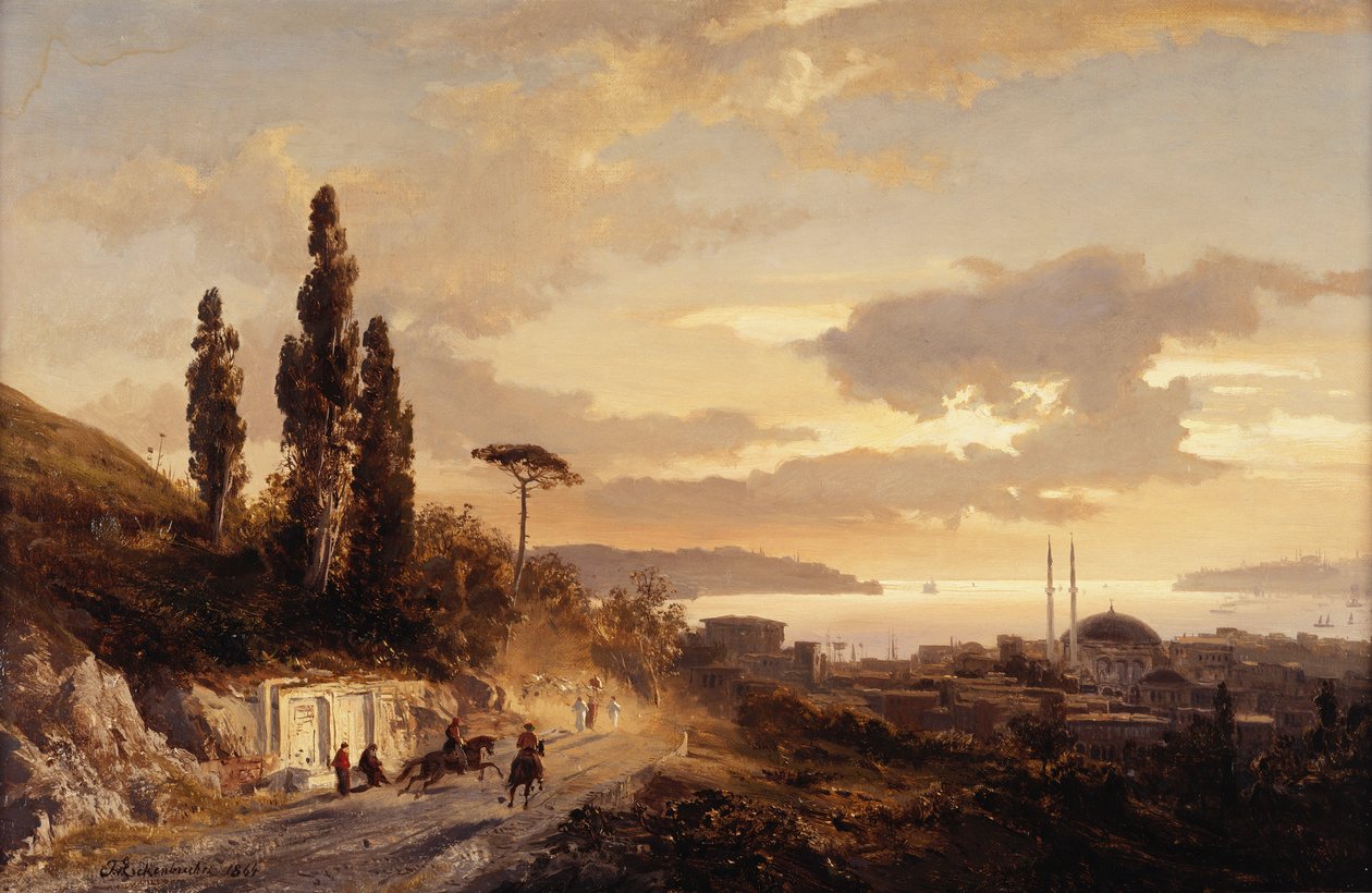 Widok na Konstantynopol i Bosfor od strony azjatyckiej, 1864 autorstwa Karl Paul Themistocles von Eckenbrecher