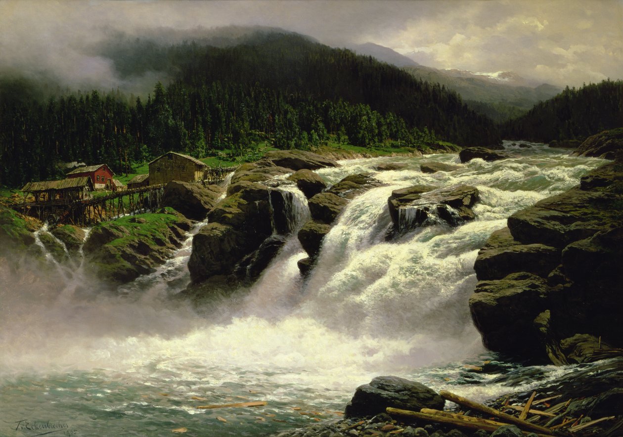 Norweski Wodospad, Lofor w Valders, 1905 autorstwa Karl Paul Themistocles von Eckenbrecher