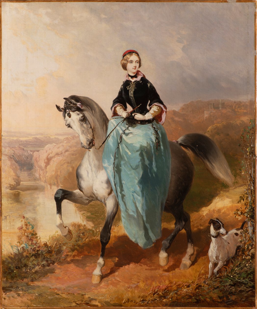Amazonka z psem, ok. godz. 1850. autorstwa Karl Pavlovich Bryullov