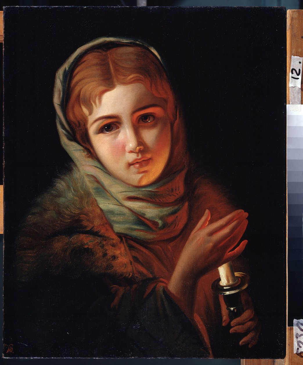 ""Spotkanie nieodebrane"" Młoda dziewczyna z klasy robotniczej o zawiedzionym wyrazie twarzy. Obraz Pavel Alexandrovich Briullov (Bryullov) (1840-1914) Państwowe Muzeum Sztuki, Irkuck autorstwa Karl Pavlovich Bryullov