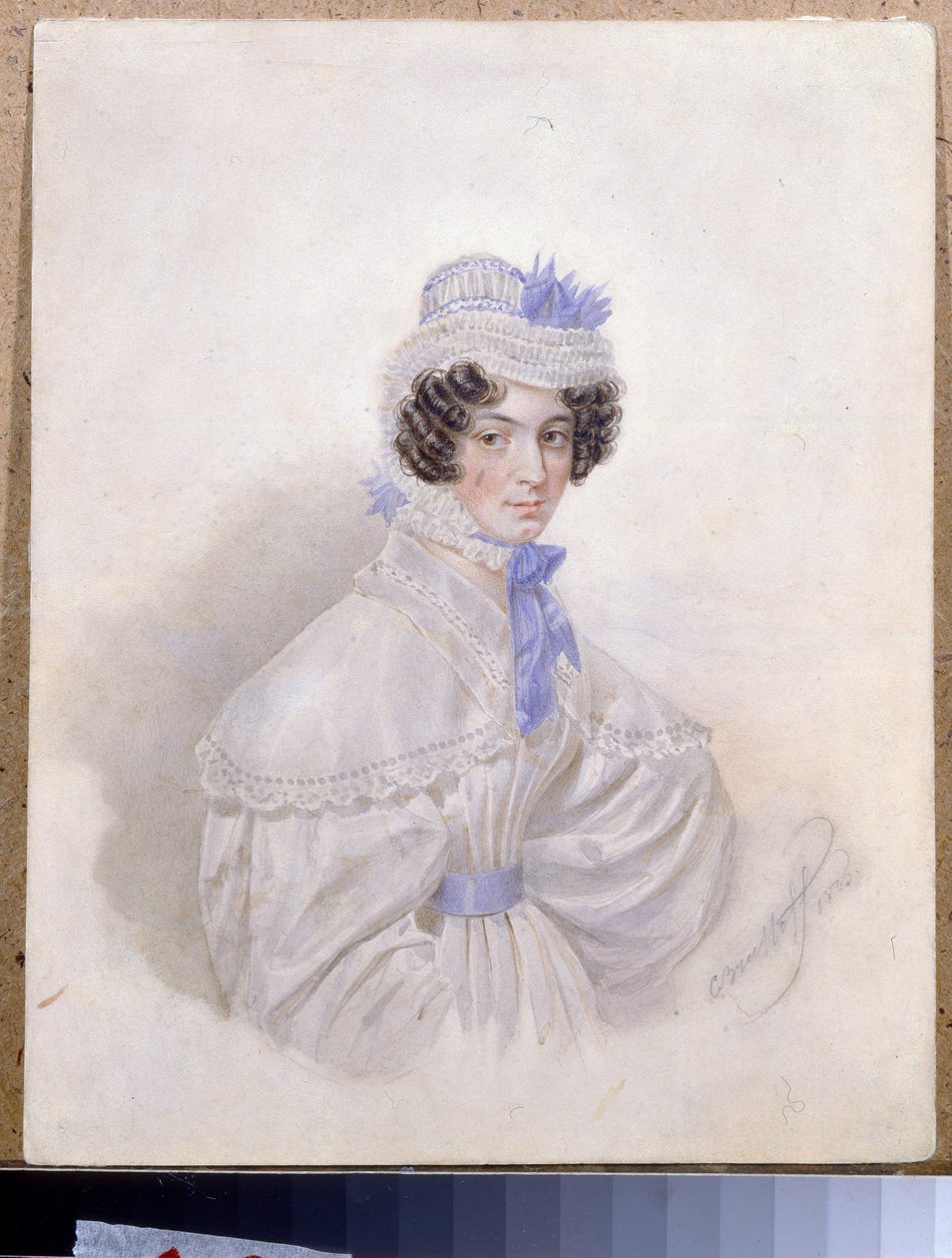 Portret Anny Borisovny Bakuniny (1802-1835). Praca Karla Pavlovicha Briullova (Briullov) (1799-1852), akwarela na papierze autorstwa Karl Pavlovich Bryullov