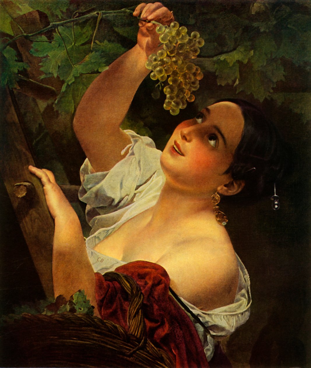 Włoskie południe, Włoszka zbierająca winogrona autorstwa Karl Pavlovich Bryullov