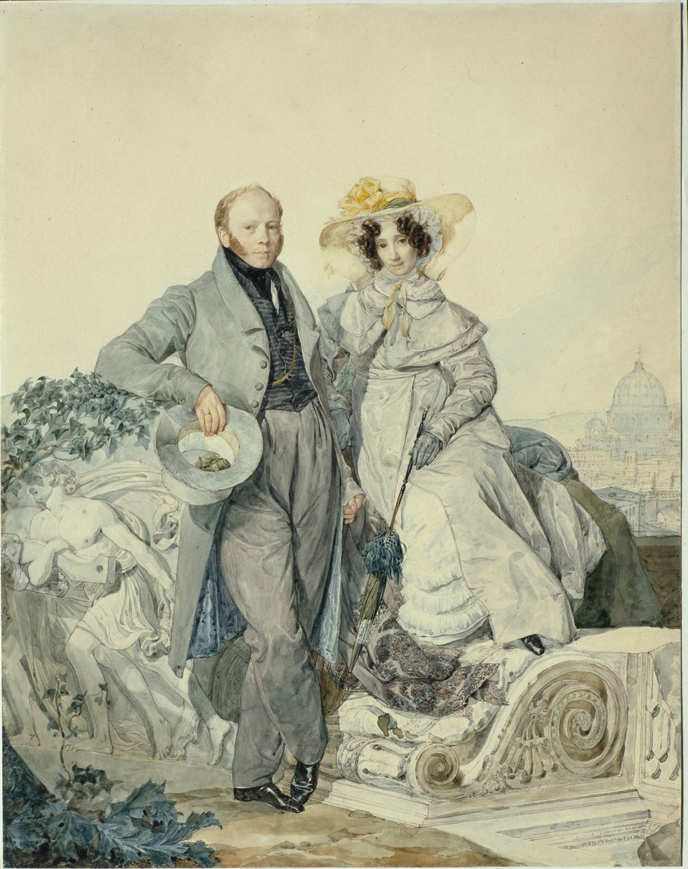 Portret Grigorija Nikanorowicza i Warwary Aleksiejewny Olenina, 1827 r. autorstwa Karl Pavlovich Bryullov