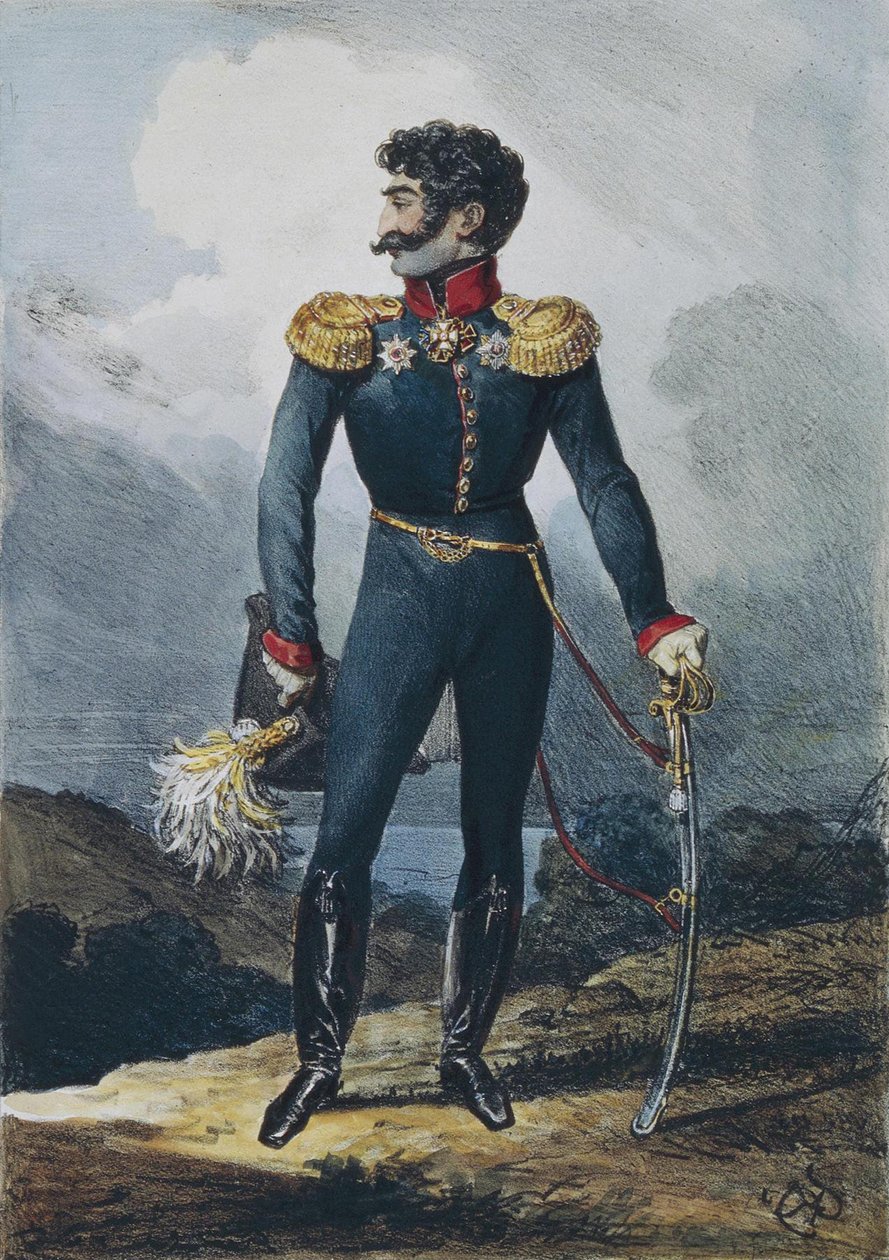 Portret księcia Waleriana Grigoriewicza Madatowa 1782-1829, 1822 autorstwa Karl Pavlovich Bryullov