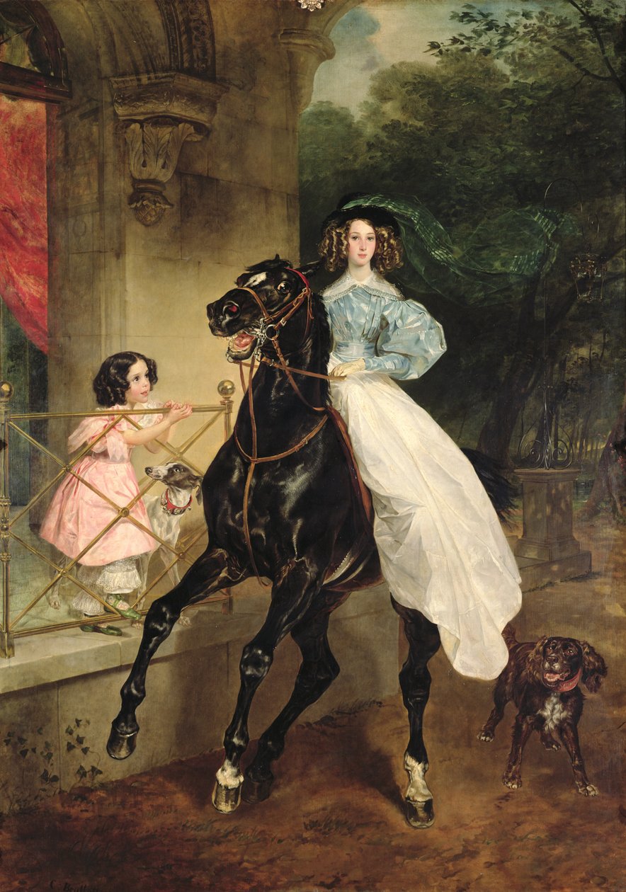 Amazonka, Portret Giovaniny i Amacilii Paccini, podopieczni hrabiny Samoilovej, 1832 autorstwa Karl Pavlovich Bryullov