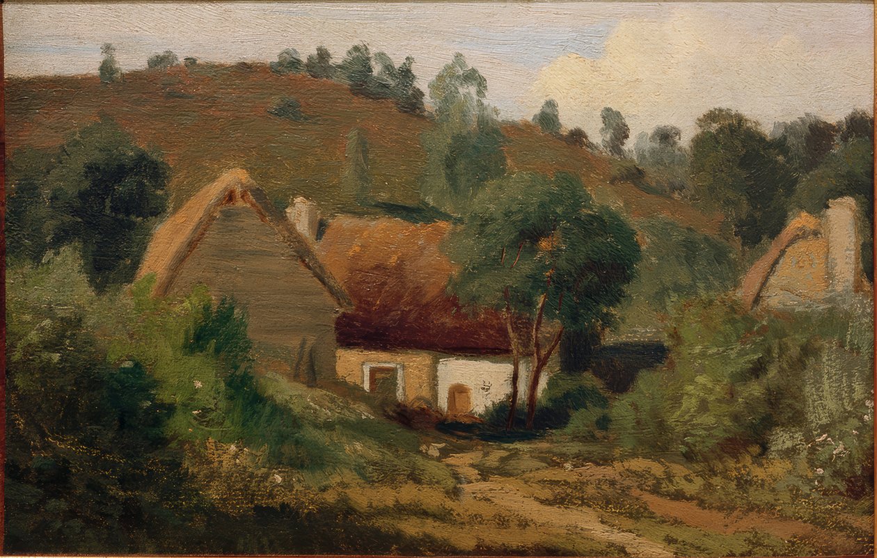 Francuski krajobraz z domami autorstwa Karl Peter Burnitz
