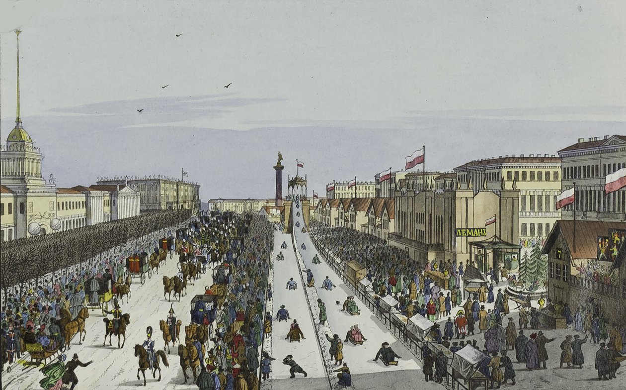 Imprezy publiczne na Placu Admiralicji w Petersburgu, I poł. autorstwa Karl Petrovich Beggrov