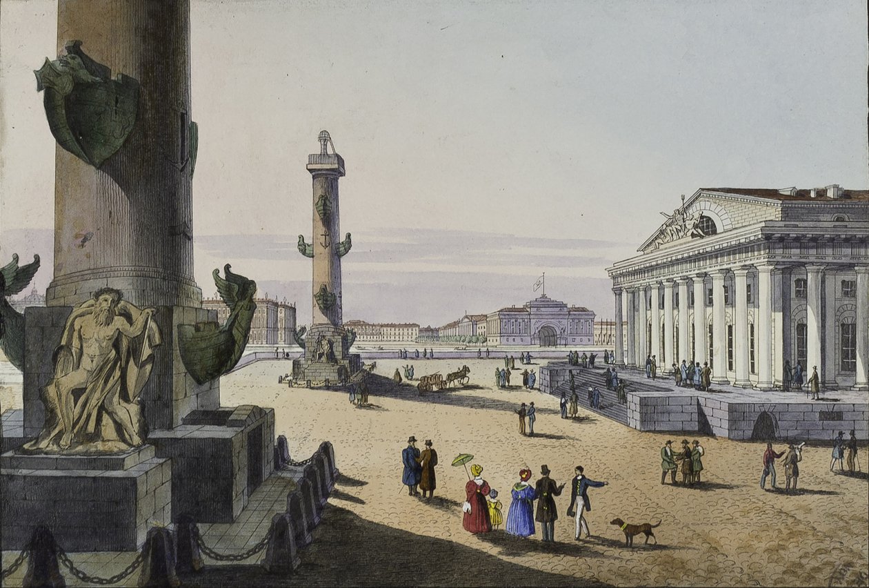 Giełda i Admiralicja w Petersburgu, pierwsza połowa XIX wieku. autorstwa Karl Petrovich Beggrov