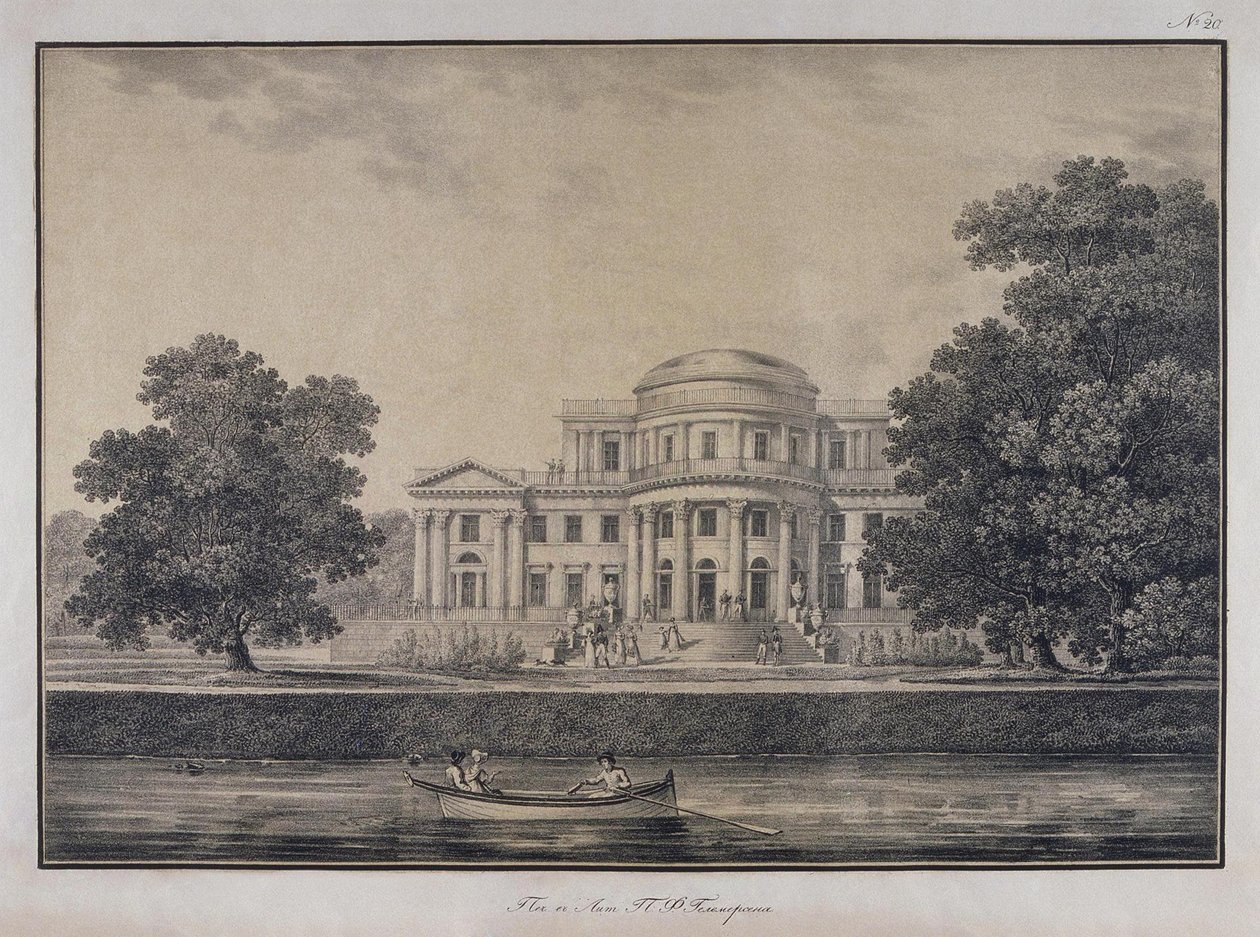 Pałac Jelaginów w Petersburgu, 1823 r. autorstwa Karl Petrovich Beggrov