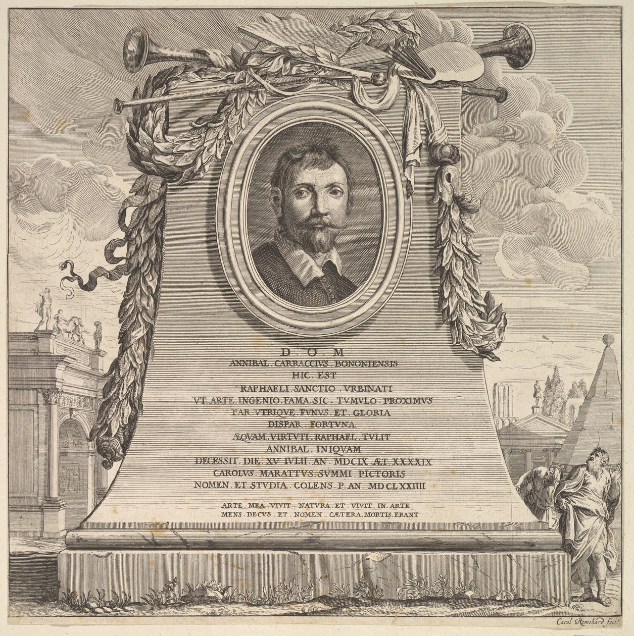 Grób Annibale Carracciego, 1690-1735. autorstwa Karl Remshardt