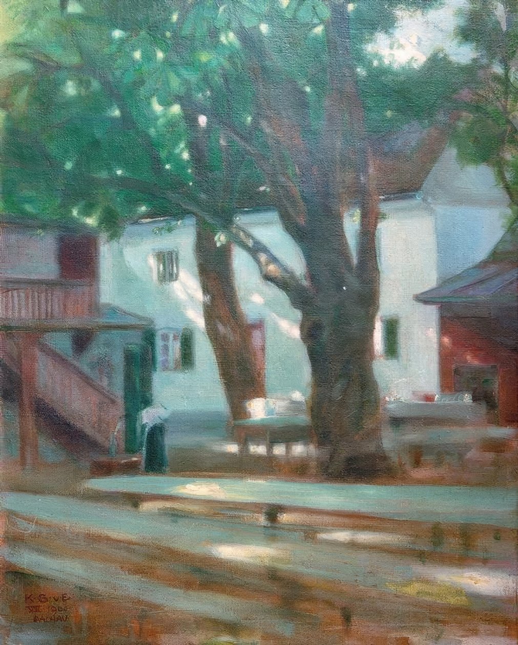 Światło słoneczne (ogródek piwny w Dachau) autorstwa Karl Schmoll von Eisenwerth
