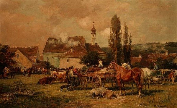 Wiejski targ autorstwa Karl Stuhlmuller