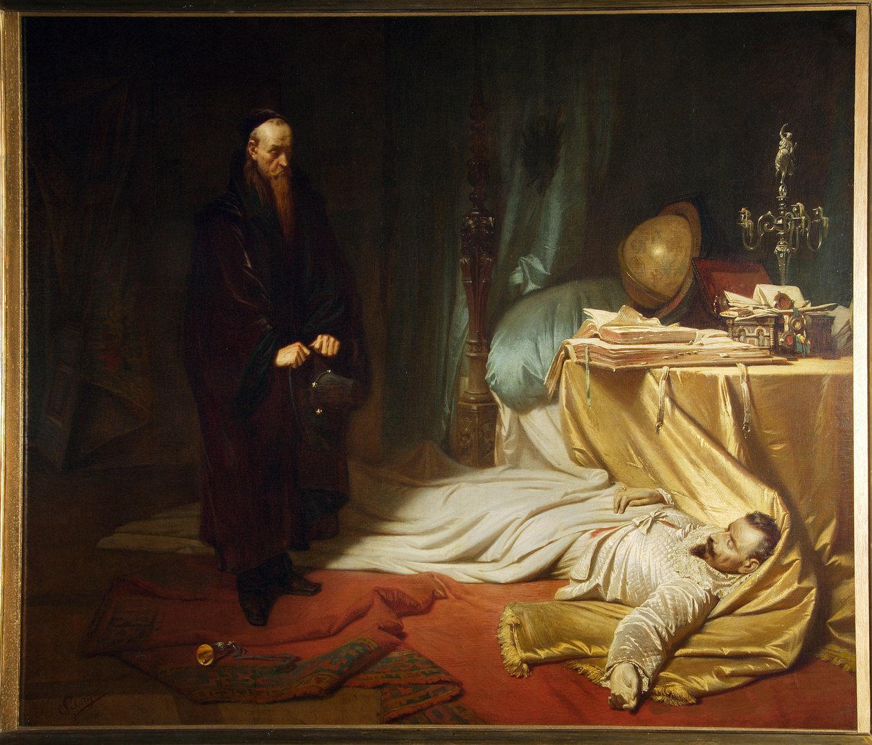 Baptiste Seni z martwego ciała Wallensteina, z trylogii Wallensteina Friedricha Schillera autorstwa Karl Theodor von Piloty
