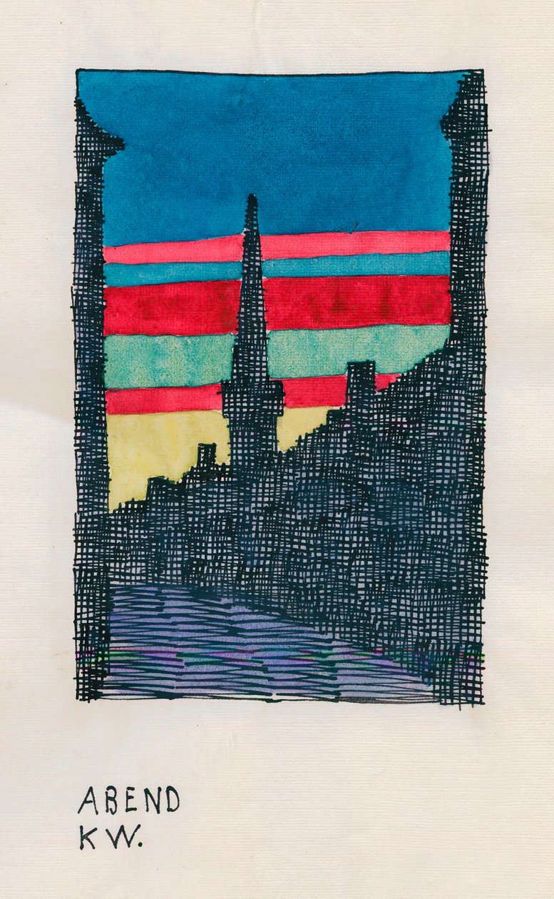 Wieczór, ok. 1921 (akwarela) autorstwa Karl Wiener