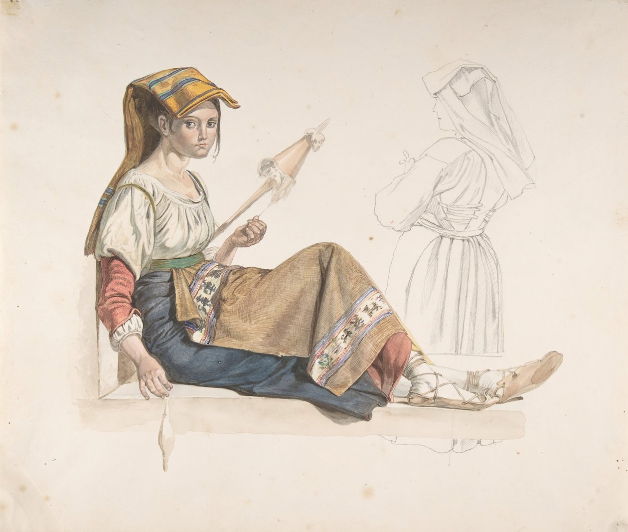 Kobieta neapolitańska recto, Gabinet do wnętrza rewers, koniec XVIII-XIX w. autorstwa Karl Wilhelm Freiherr von Heideck