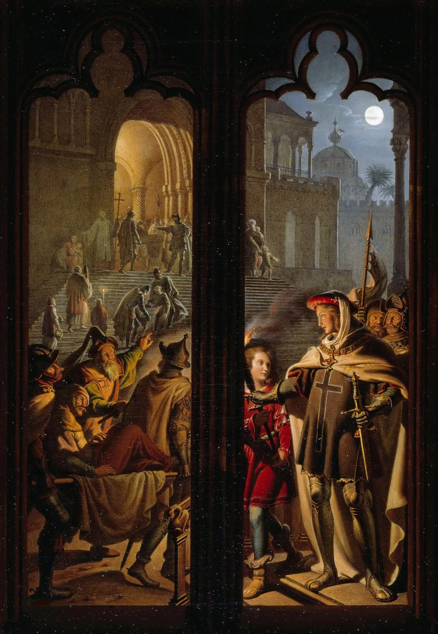 Krzyżacy jako sanitariusze w Jerozolimie, 1824. autorstwa Karl Wilhelm Kolbe the Younger