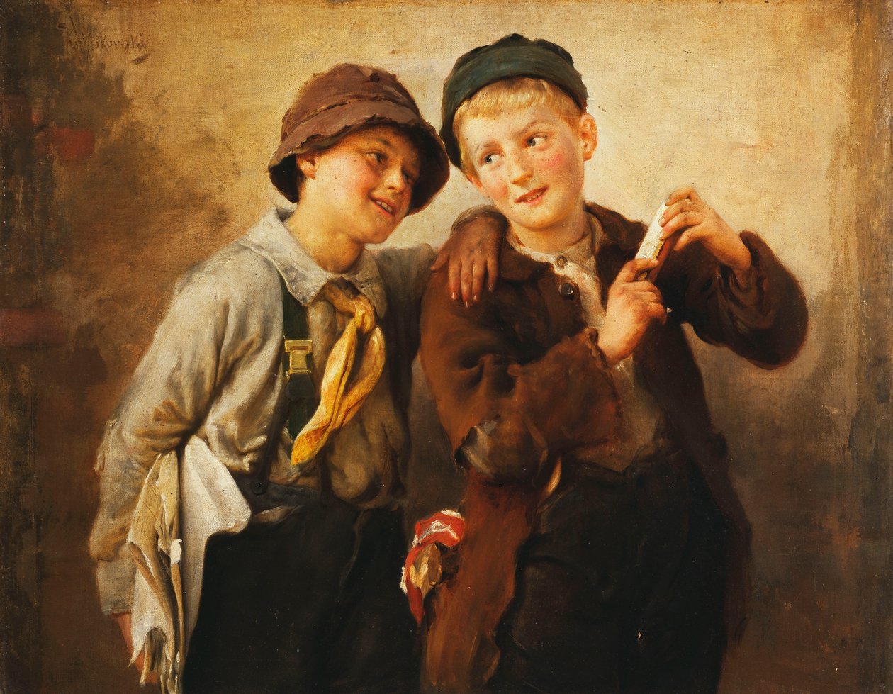 Dwóch Chłopców z Harmonijką, autorstwa Karl Witkowski