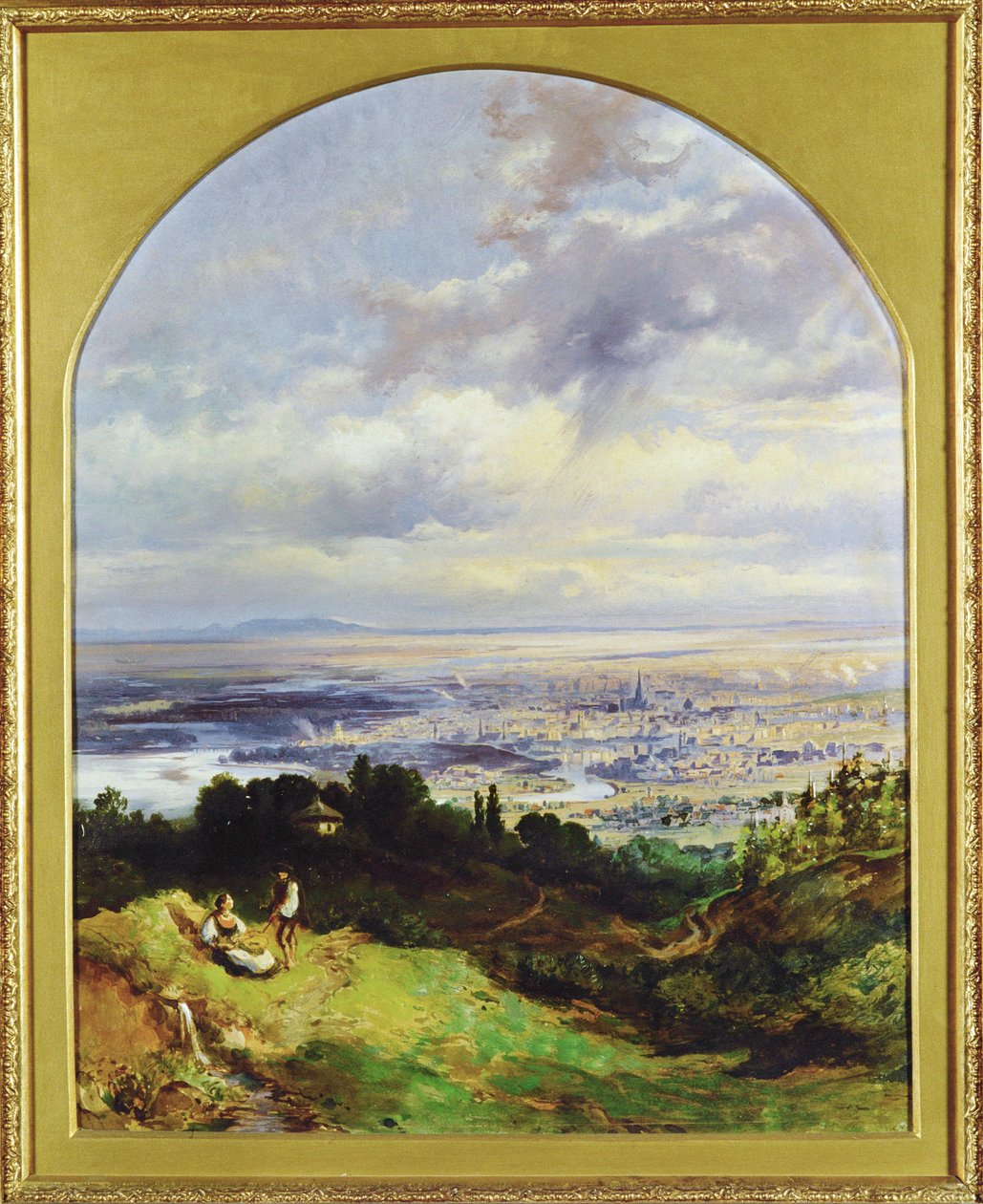 Blick auf Wien - Wiedeń około 1860 roku ... (obraz na płótnie) autorstwa Karl the Elder Schweninger