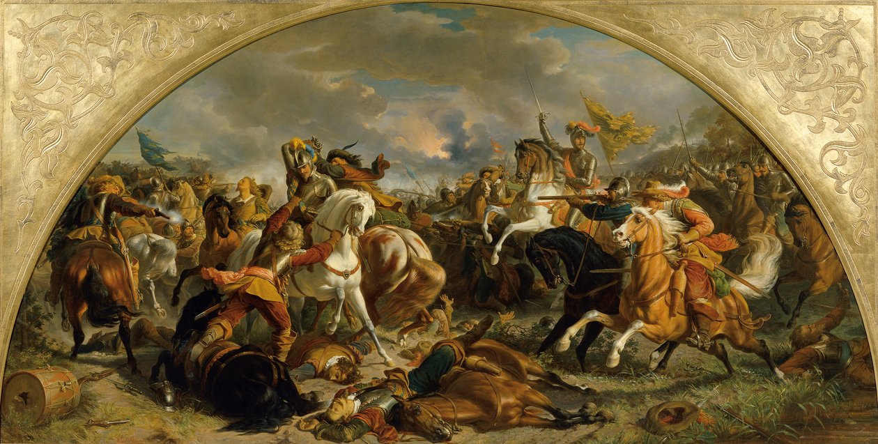 Zwycięstwo wojsk austriackich nad Szwedami pod Nördlingen w 1634 r. autorstwa Karl von Blaas